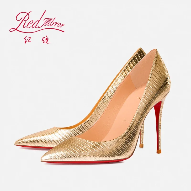 Women'S Shoes Red Bottoms - Spring/Summer Red Bottom Lizard Pattern Embossed