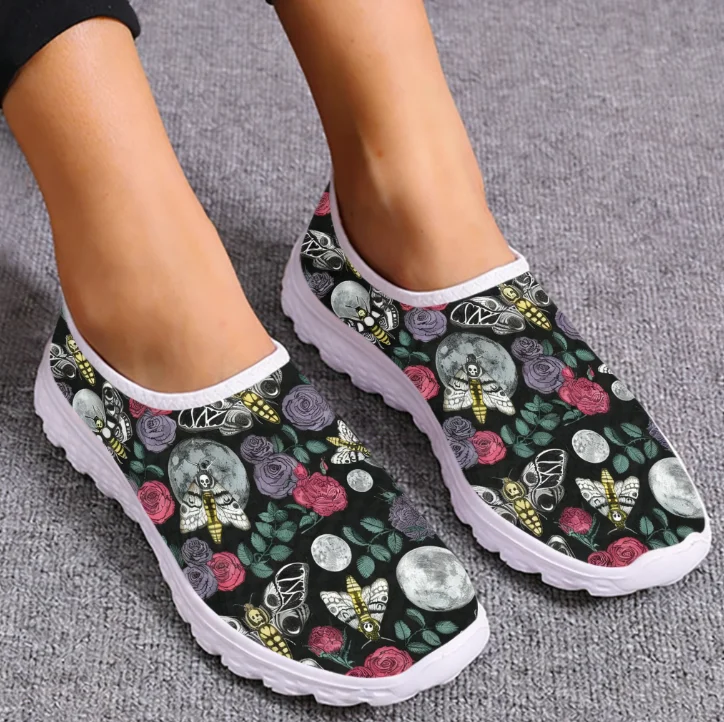 Women Shoes Tennis - Fashion Colorful Gradient Color Butterfly Design