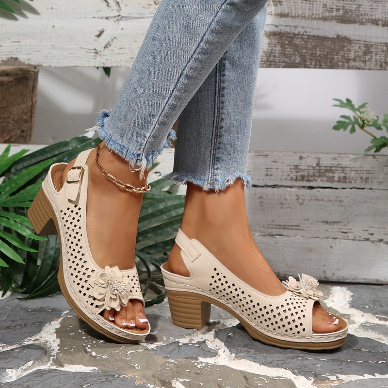 Women Chunky Heel Sandals Summ - Ankle Strap Heels ulasan dan harga