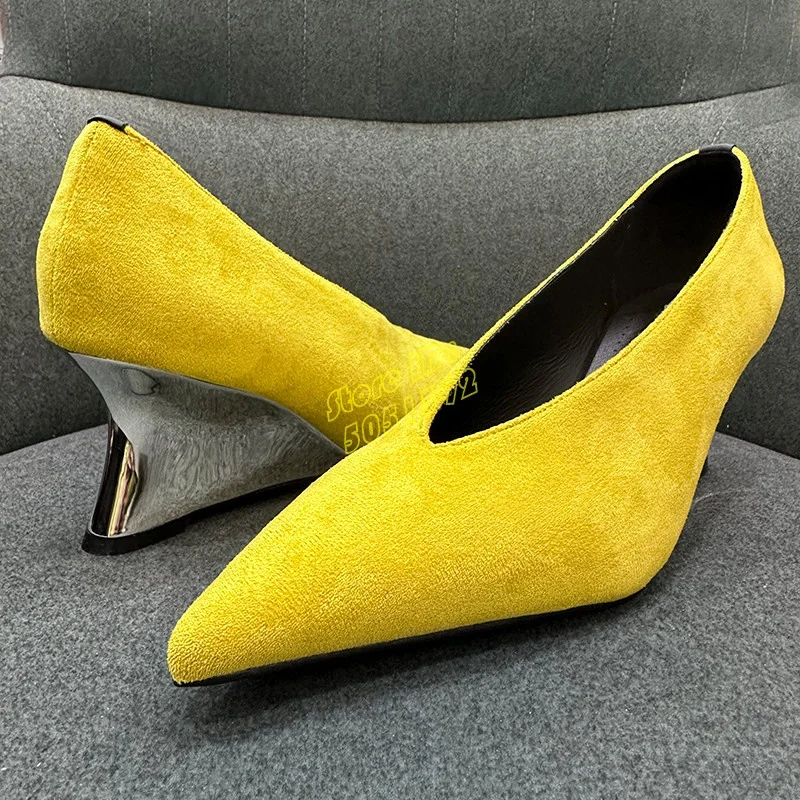 Yellow Suede Slip On Pumps Wed - Women'S Shoes Burgundy ulasan dan harga