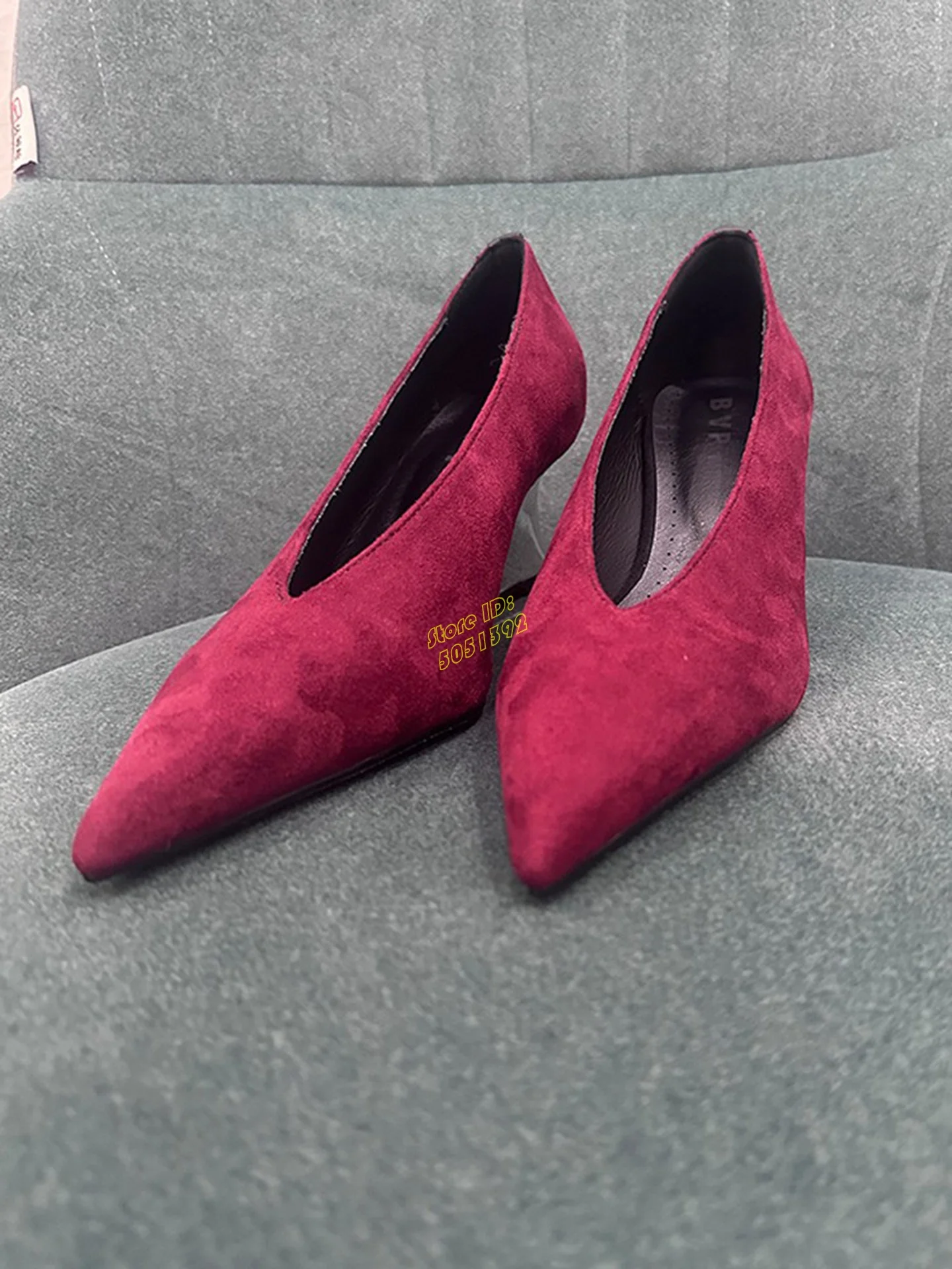Yellow Suede Slip On Pumps Wed - Women'S Shoes Burgundy ulasan dan harga
