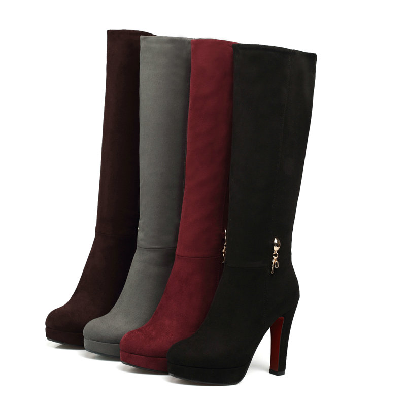 Faux Suede Nubuck Leather Burg - Women'S Shoes Burgundy ulasan dan harga