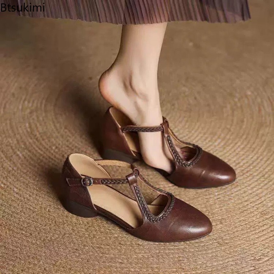 New Summer Women's Retro Hollo - Ankle Strap Heels ulasan dan harga
