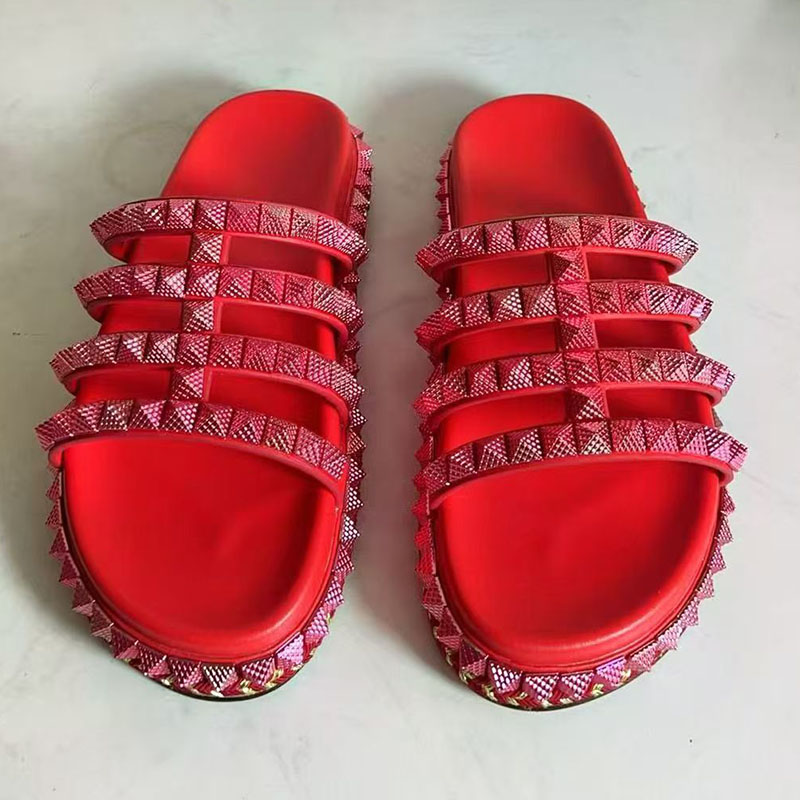 Red Rivet Studded Gladiator Sa - Women'S Shoes Red Bottoms ulasan dan harga