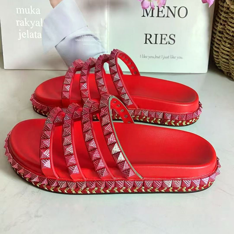 Red Rivet Studded Gladiator Sa - Women'S Shoes Red Bottoms ulasan dan harga