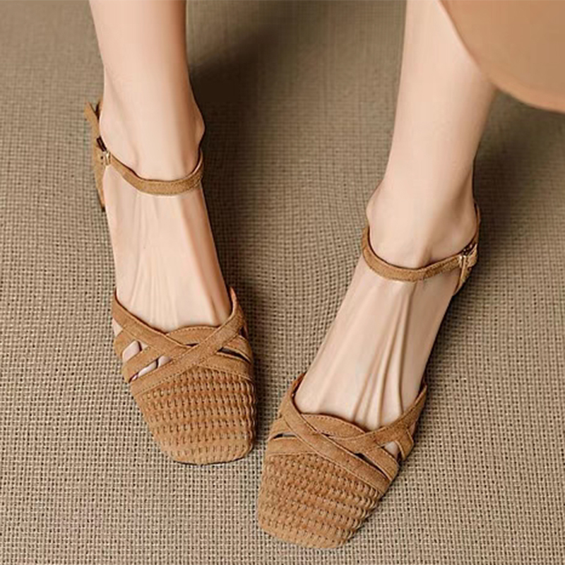Retro Weave High Heel Sandals  - Ankle Strap Heels ulasan dan harga