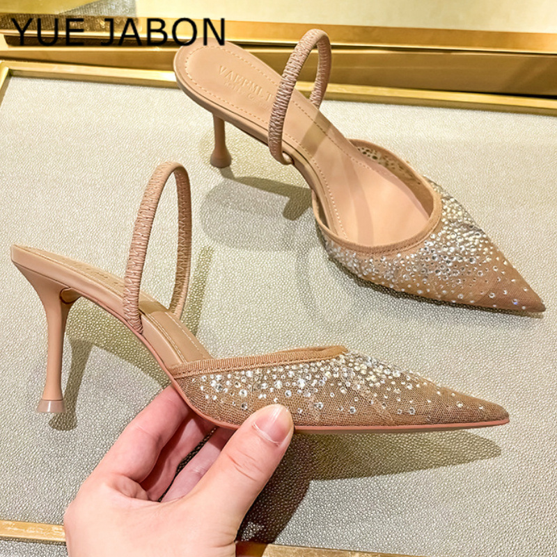 Mesh Rhinestone High Heel Sand - Women Shoes Ysl ulasan dan harga
