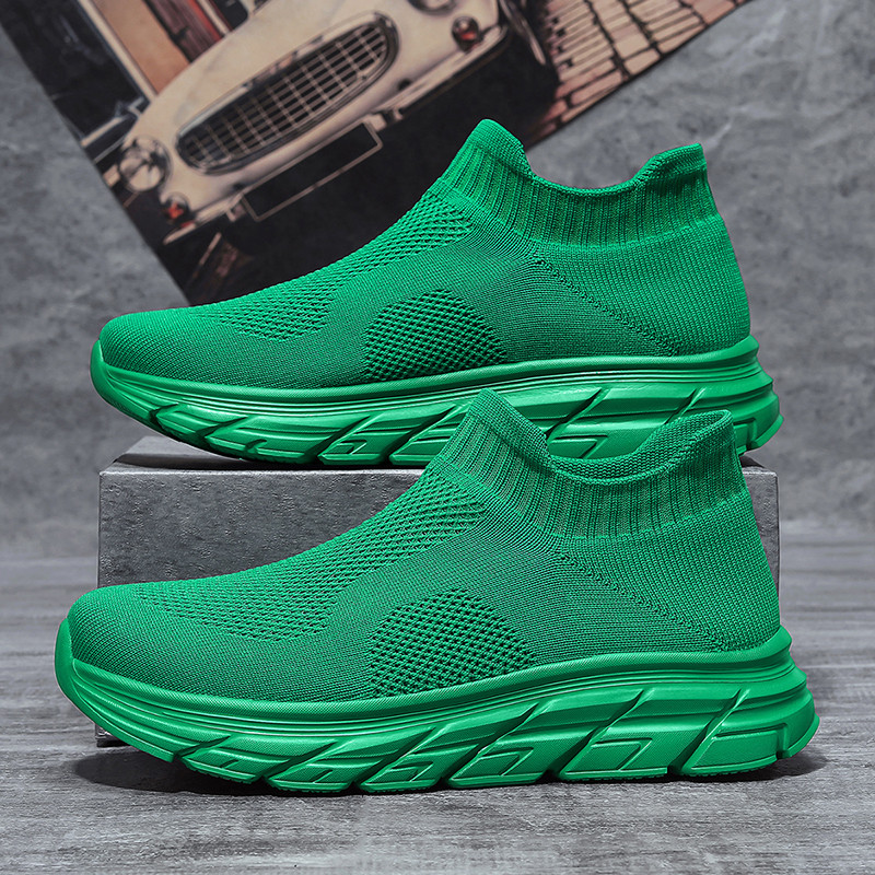 Fashion Green Men Sock Sneaker - Women Shoes Qc ulasan dan harga