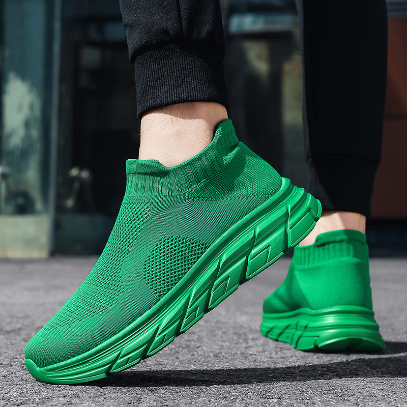 Fashion Green Men Sock Sneaker - Women Shoes Qc ulasan dan harga