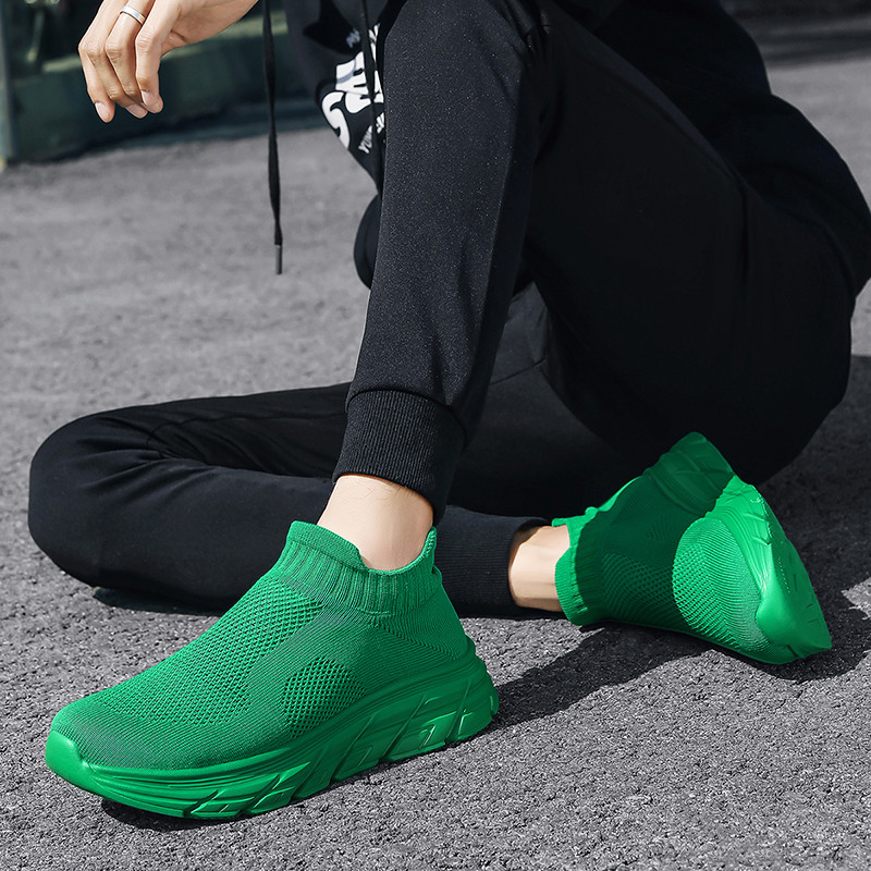 Fashion Green Men Sock Sneaker - Women Shoes Qc ulasan dan harga