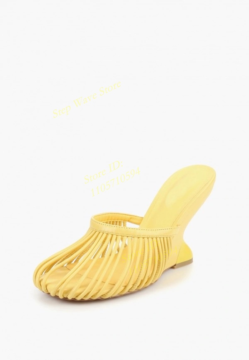 Square Toe Yellow Slippers Str - Women'S Shoes Burgundy ulasan dan harga